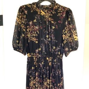 Aritzia Black Floral, Ankle Length Dress